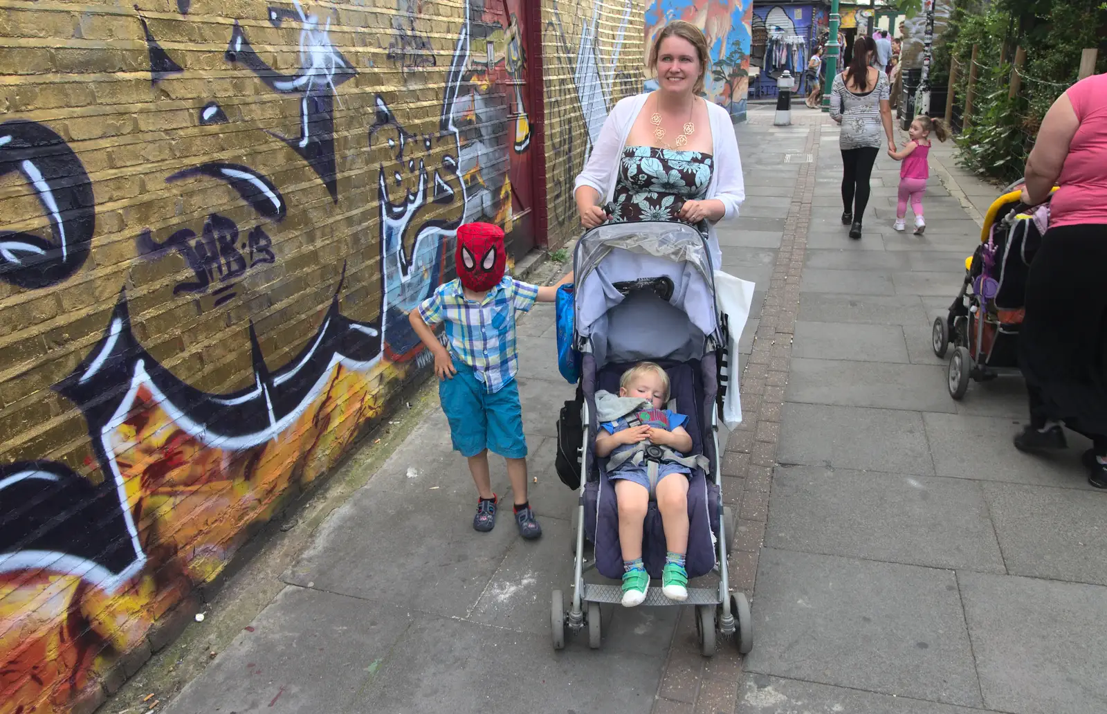 Fred, Gabes and Isobel, from Spitalfields and Brick Lane Street Art, Whitechapel, London - 10th August 2013