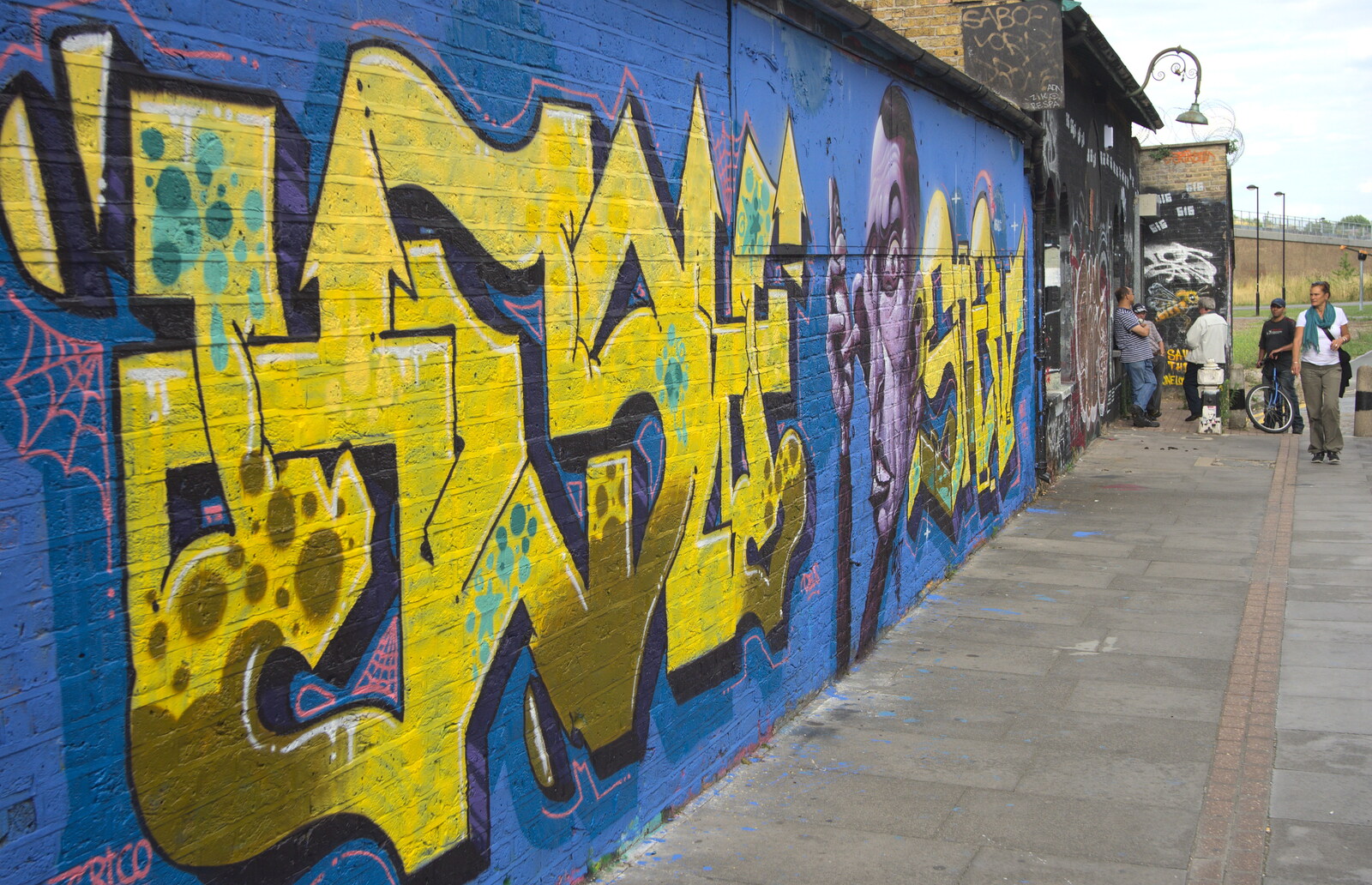 Graffiti off Brick Lane from Spitalfields and Brick Lane Street Art, Whitechapel, London - 10th August 2013
