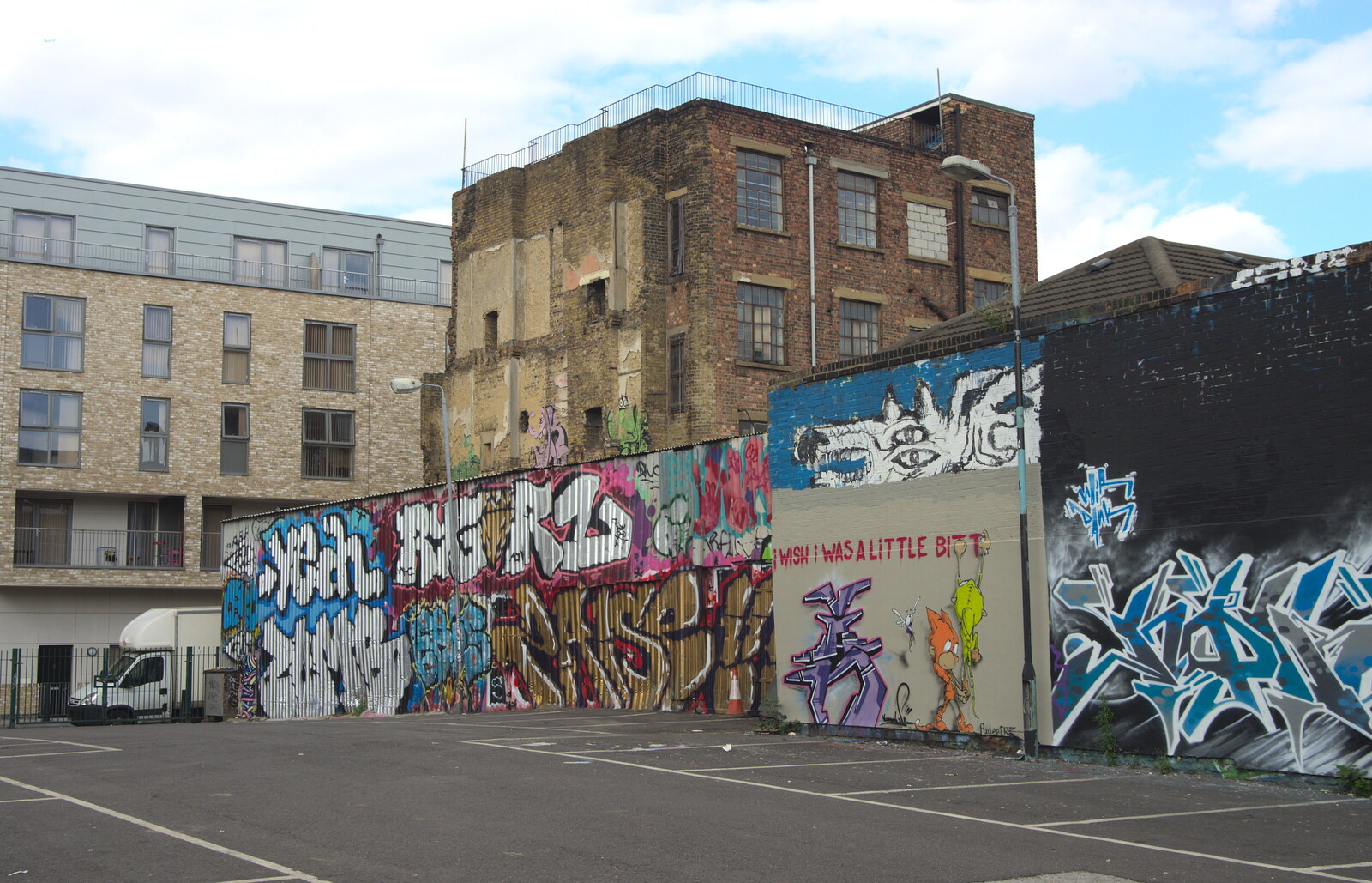 Derelict building and graffiti from Spitalfields and Brick Lane Street Art, Whitechapel, London - 10th August 2013