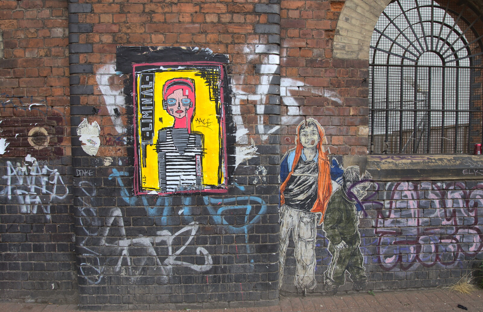 A funky painting entitled 'Liminal' from Spitalfields and Brick Lane Street Art, Whitechapel, London - 10th August 2013
