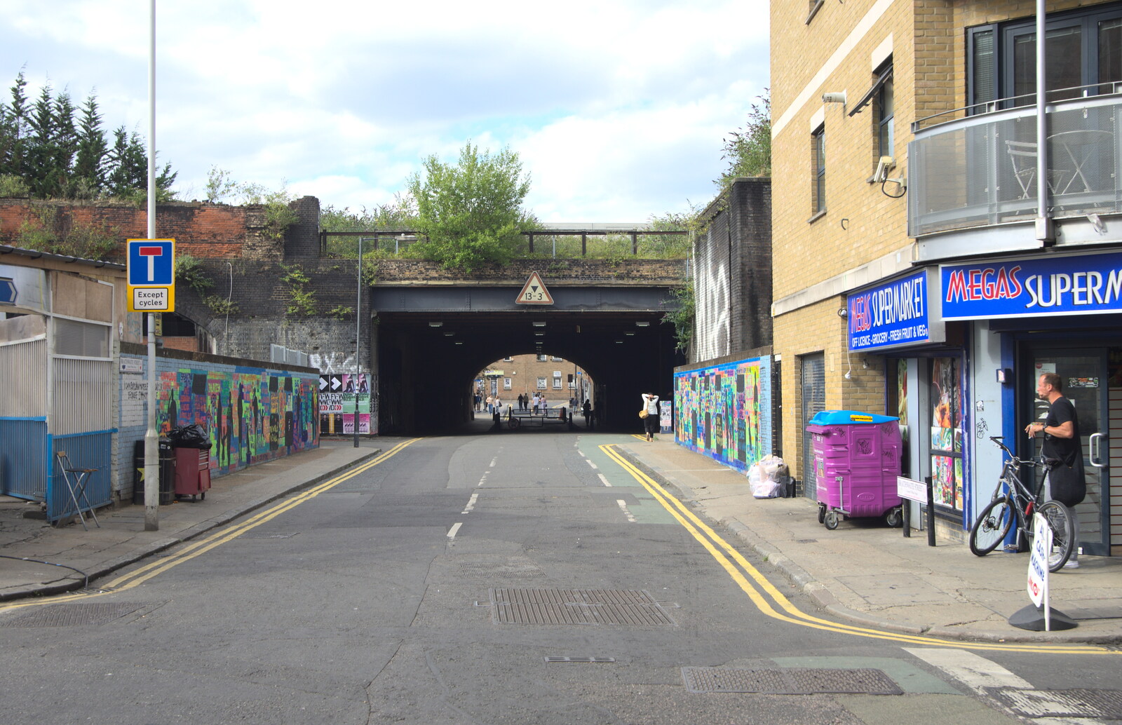 Railway bridge on Wheler Street from Spitalfields and Brick Lane Street Art, Whitechapel, London - 10th August 2013