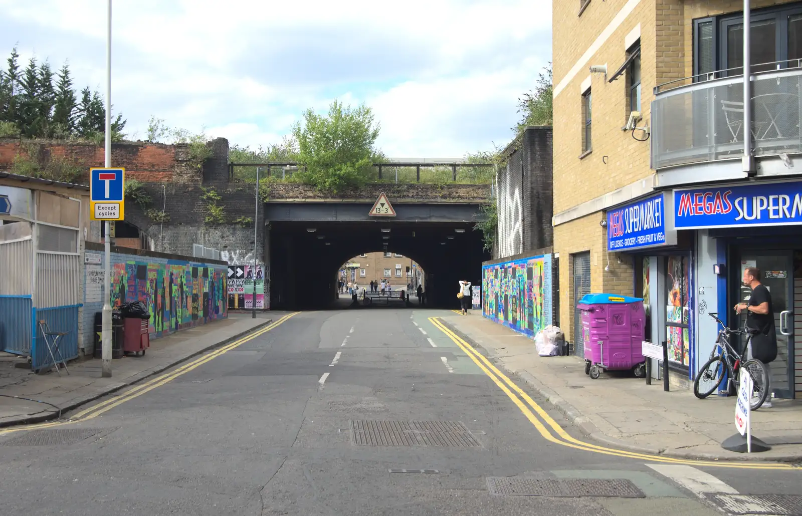 Railway bridge on Wheler Street, from Spitalfields and Brick Lane Street Art, Whitechapel, London - 10th August 2013