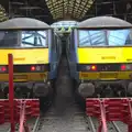 90011 and 90013 wait at Liverpool Street, Spitalfields and Brick Lane Street Art, Whitechapel, London - 10th August 2013