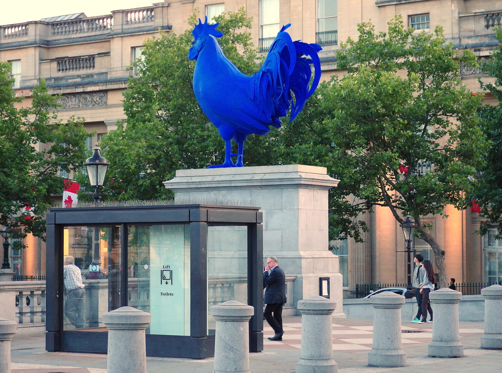 A giant blue cockerel is on the Fourth Plinth from SwiftKey Innovation Day and a Walk around Westminster, London - 16th August 2013