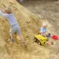 Fred in the sand pile, A Giant Sand Pile, and a Walk at Thornham, Suffolk - 17th August 2013