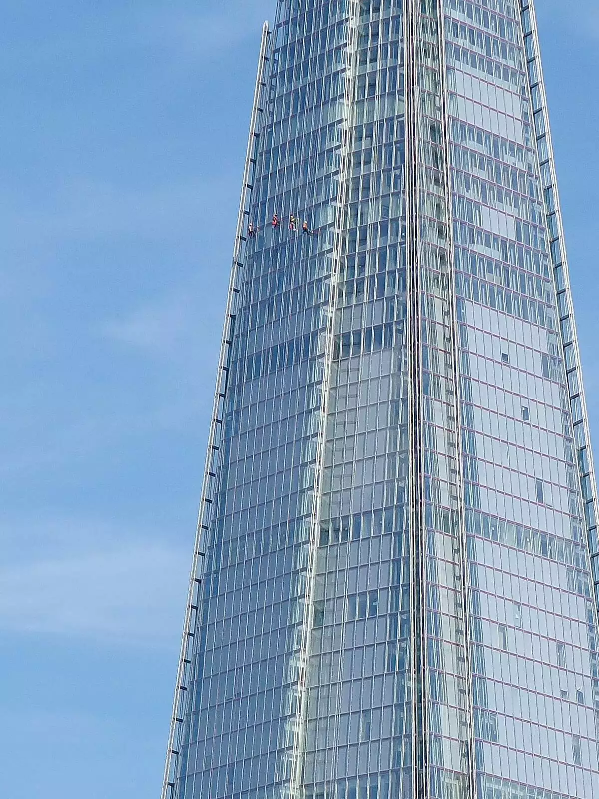 Window cleaners abseil down the Shard, from A Giant Sand Pile, and a Walk at Thornham, Suffolk - 17th August 2013