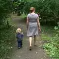 Harry and Isobel walk the path, A Giant Sand Pile, and a Walk at Thornham, Suffolk - 17th August 2013