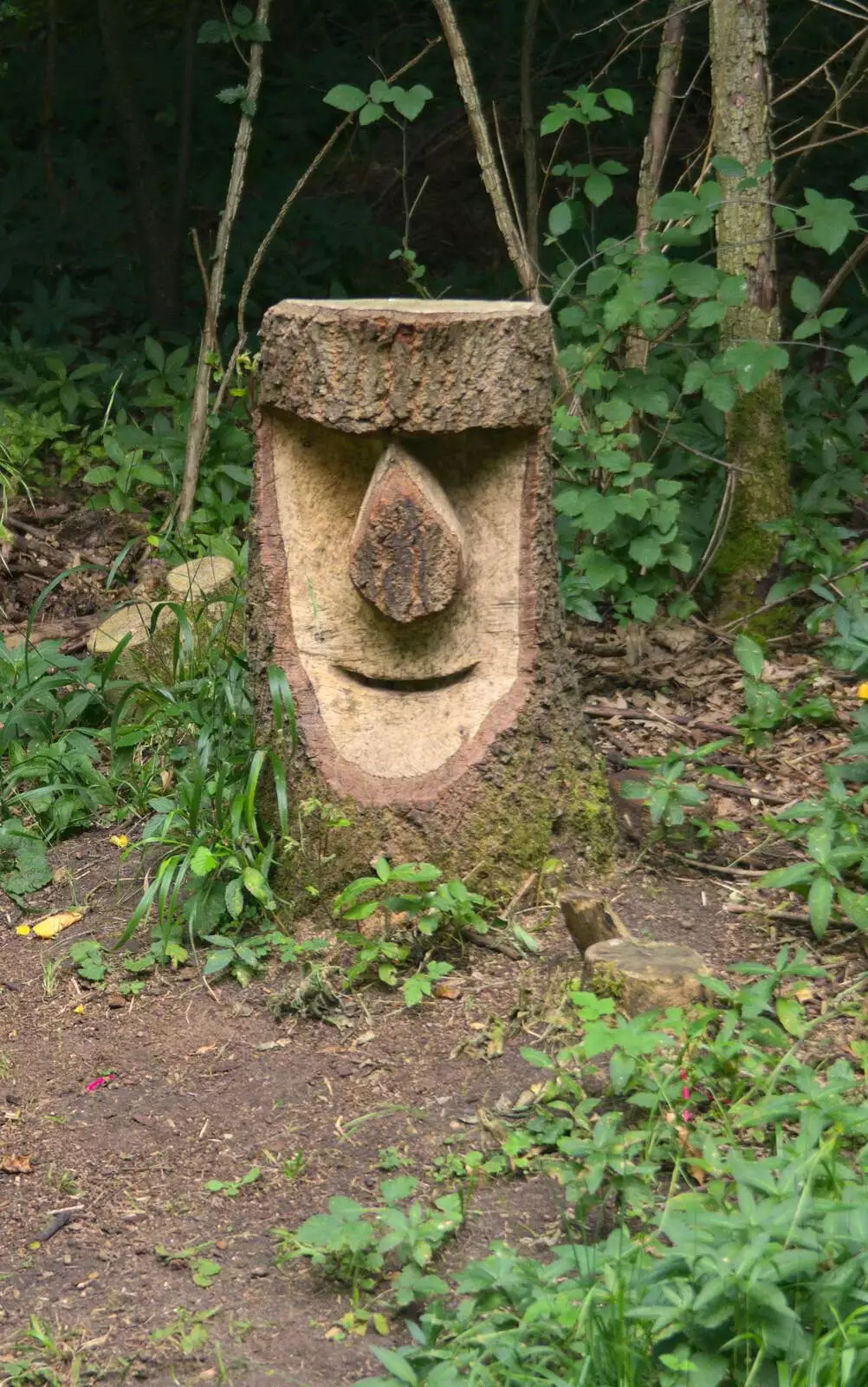 A carved wooden head, from A Giant Sand Pile, and a Walk at Thornham, Suffolk - 17th August 2013