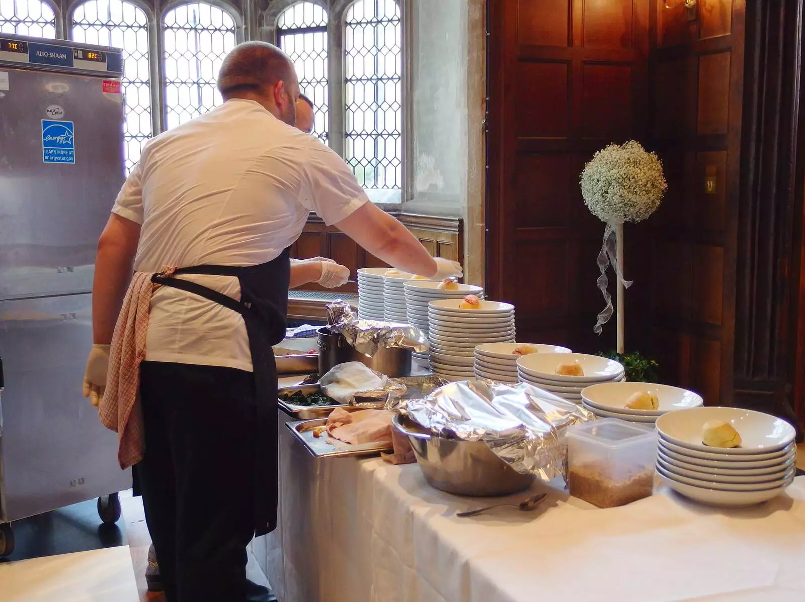 Watching the service from the back room, from The BBs at Hengrave Hall, Hengrave, Suffolk - 18th August 2013