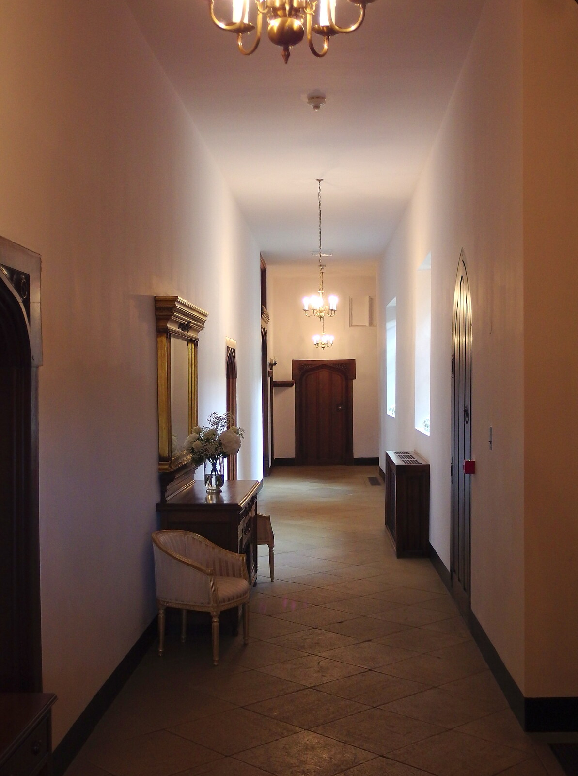 The corridors of HEngrave Hall from The BBs at Hengrave Hall, Hengrave, Suffolk - 18th August 2013