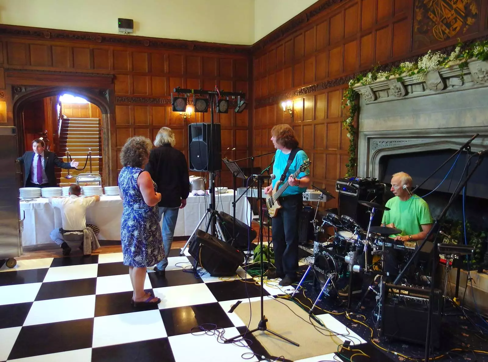 The band does some sound-checking, from The BBs at Hengrave Hall, Hengrave, Suffolk - 18th August 2013