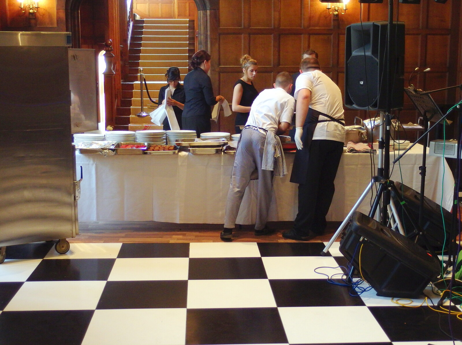 The caterers get ready from The BBs at Hengrave Hall, Hengrave, Suffolk - 18th August 2013