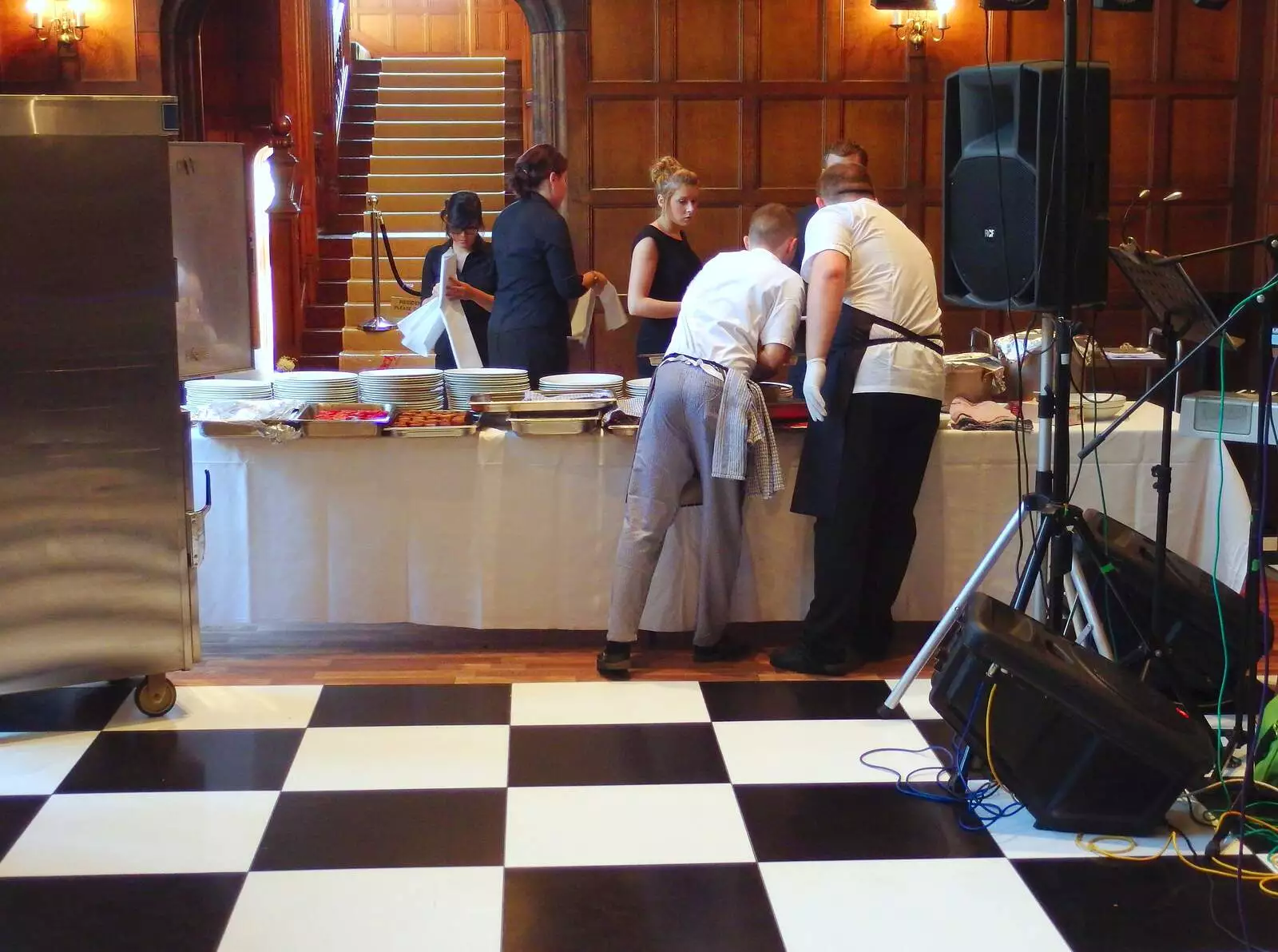 The caterers get ready, from The BBs at Hengrave Hall, Hengrave, Suffolk - 18th August 2013