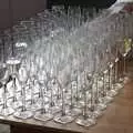 A stack of used champagne glasses, The BBs at Hengrave Hall, Hengrave, Suffolk - 18th August 2013