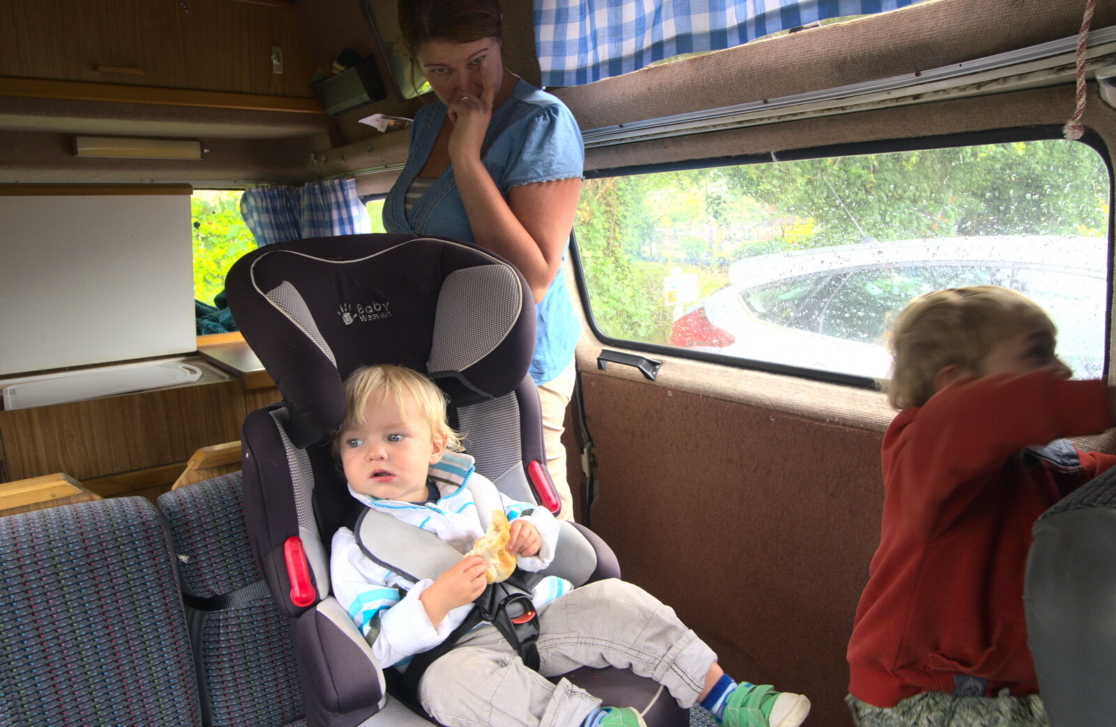 The gang in the van from Bressingham Gardens, and Building Progress, Brome, Suffolk - 26th August 2013