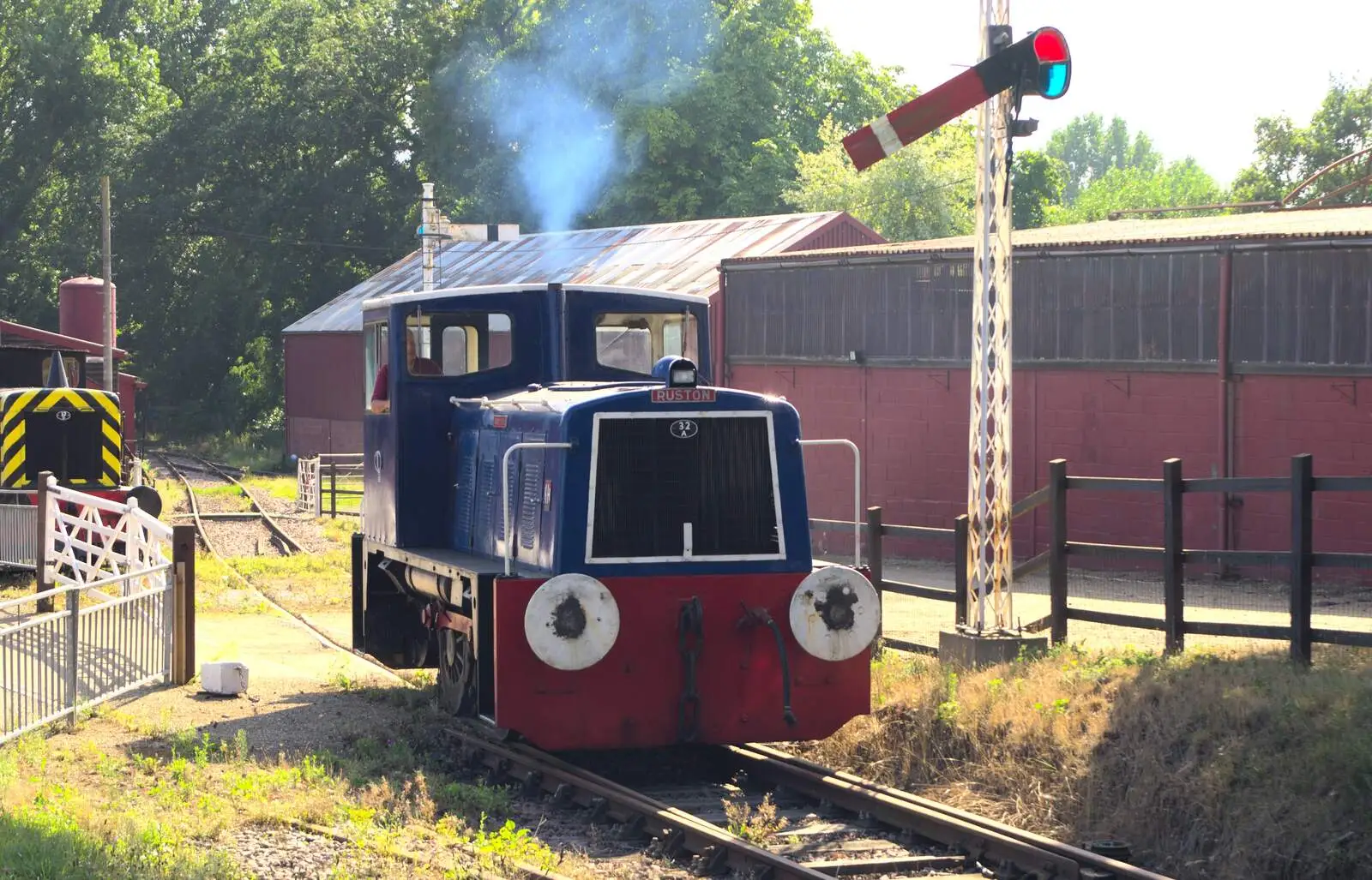 Ruston the shunter trundles over, from Bressingham Gardens, and Building Progress, Brome, Suffolk - 26th August 2013