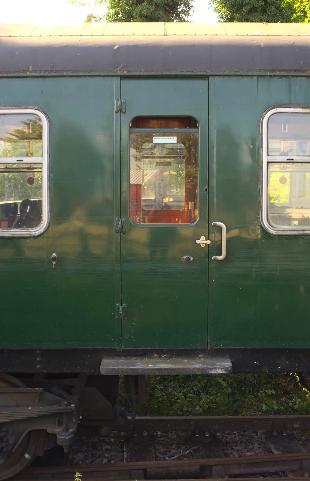 Twiddle-handle door of an old EMU, from Bressingham Gardens, and Building Progress, Brome, Suffolk - 26th August 2013