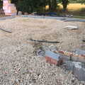 The brick bas of the garage appears, Bressingham Gardens, and Building Progress, Brome, Suffolk - 26th August 2013