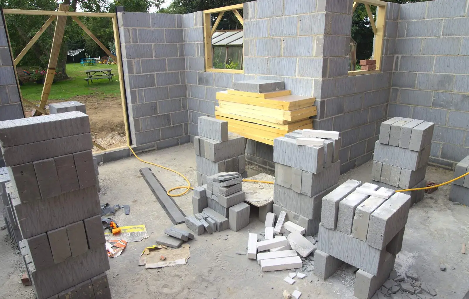 The back room is coming along nicely, from Bressingham Gardens, and Building Progress, Brome, Suffolk - 26th August 2013