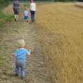 Baby Gabey stumps along the edge of the field, Pigeon-Eating Hawks and the Mellis Beer Festival, London and Suffolk - 31st August 2013