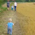 Baby Gabey stumps along the edge of the field, Pigeon-Eating Hawks and the Mellis Beer Festival, London and Suffolk - 31st August 2013