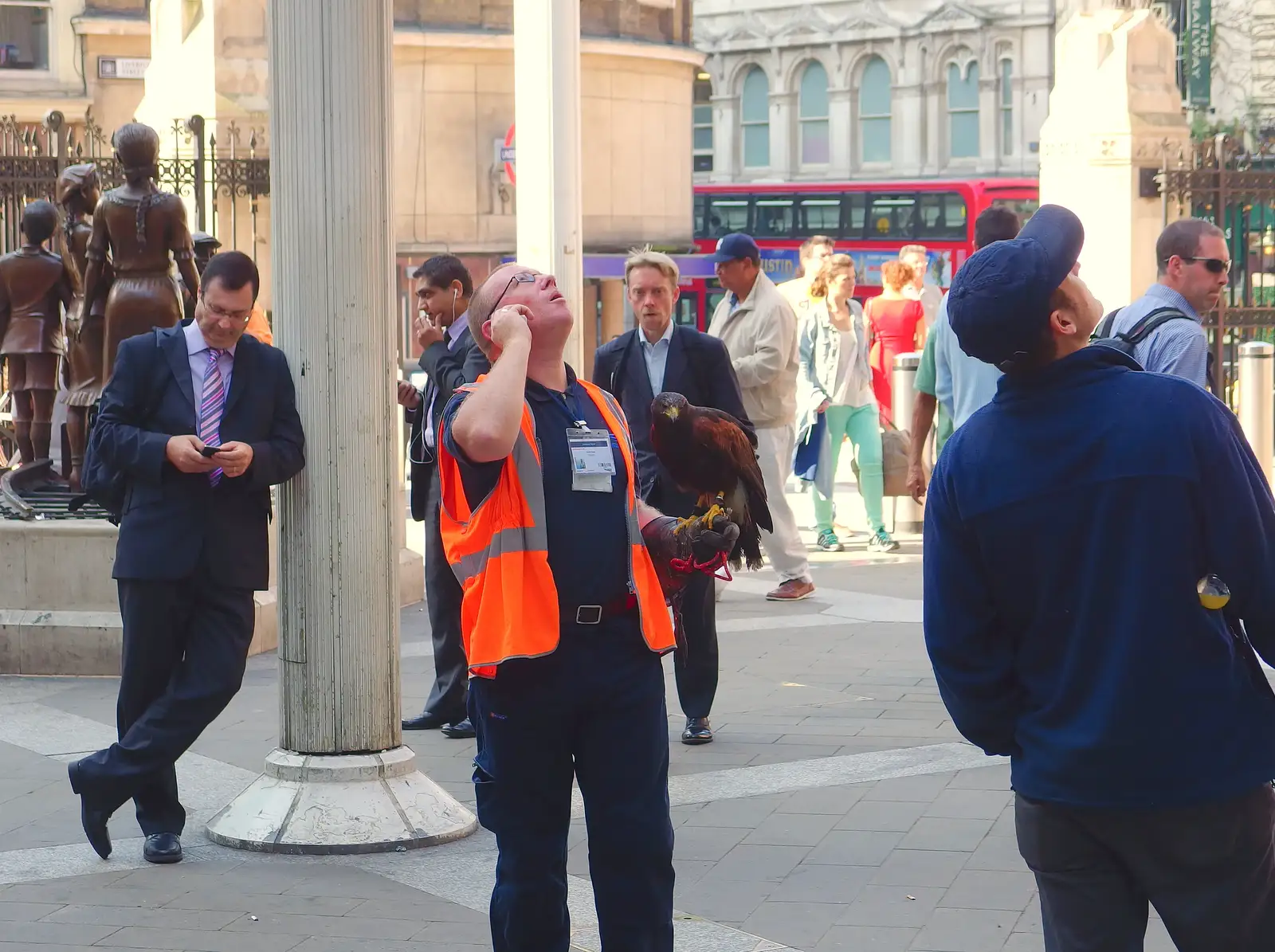 At Liverpool Street, there's a pigeon problem, from Pigeon-Eating Hawks and the Mellis Beer Festival, London and Suffolk - 31st August 2013