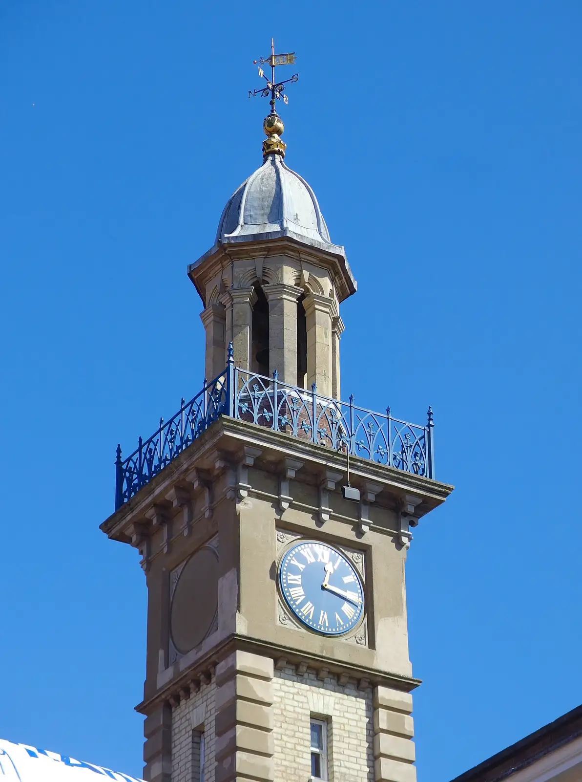 The town-hall clock tower, Harleston, from Pigeon-Eating Hawks and the Mellis Beer Festival, London and Suffolk - 31st August 2013