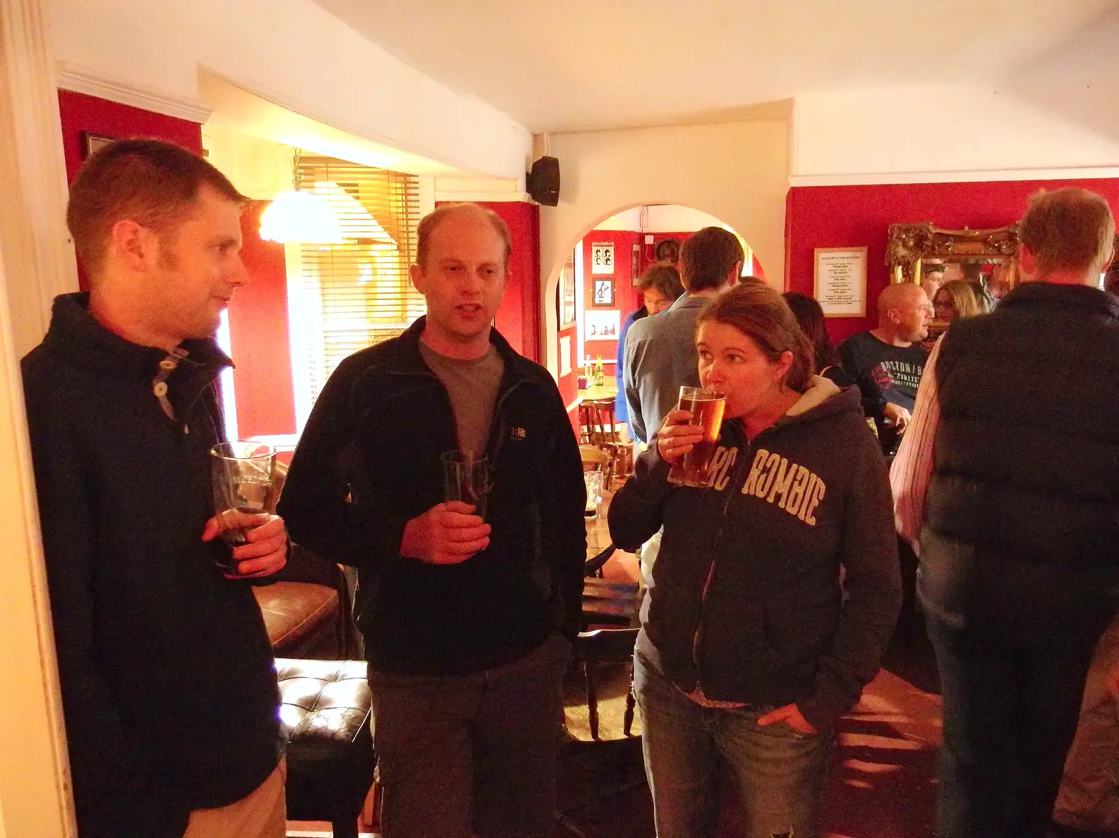 The Boy Phil, Paul and Isobel in the Railway , from Pigeon-Eating Hawks and the Mellis Beer Festival, London and Suffolk - 31st August 2013