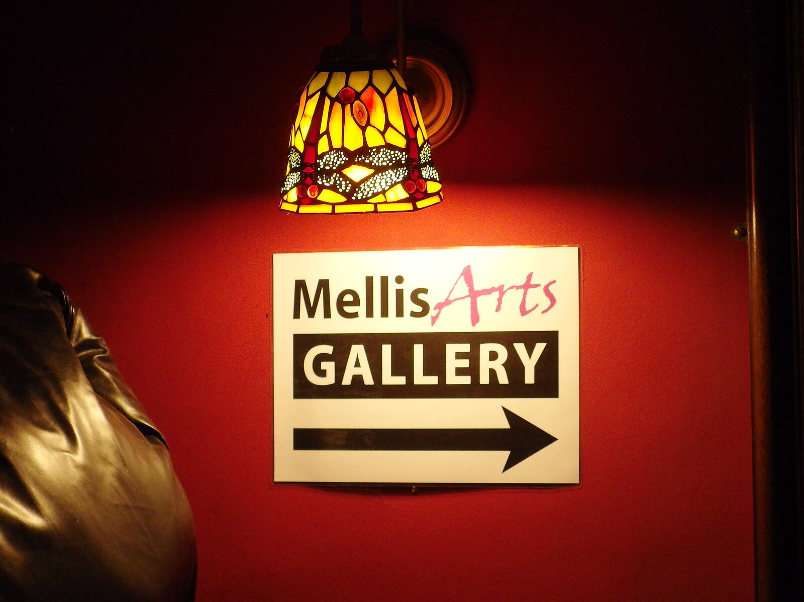 A sign for an art gallery from Pigeon-Eating Hawks and the Mellis Beer Festival, London and Suffolk - 31st August 2013