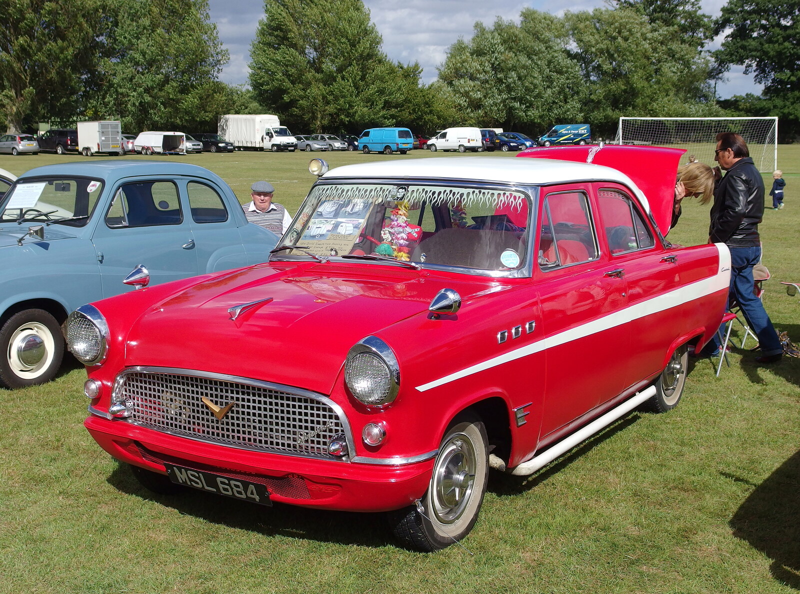 A red Chrysler from Stradbroke Classic Car Show, Stradbroke, Suffolk - 7th September 2013