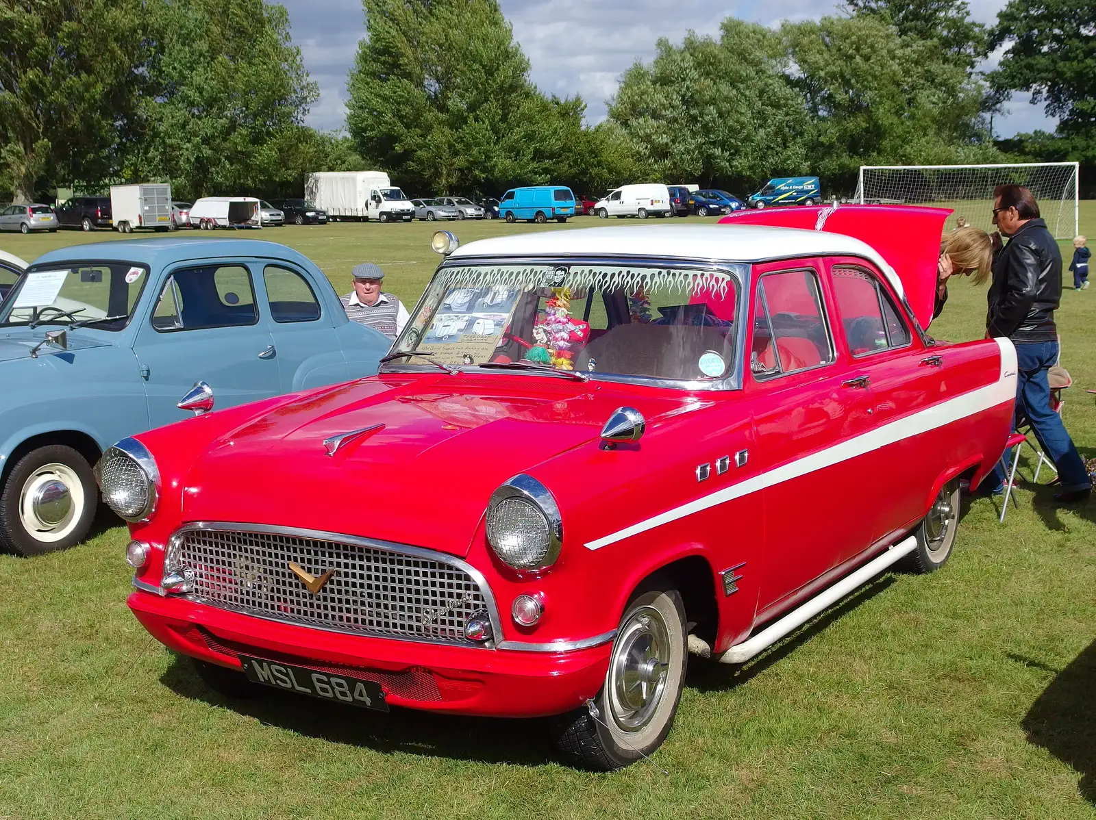 A red Chrysler, from Stradbroke Classic Car Show, Stradbroke, Suffolk - 7th September 2013