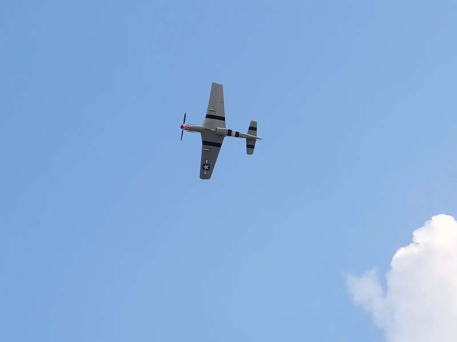 'Mustang' Maurice Hammond does a fly-past, from Stradbroke Classic Car Show, Stradbroke, Suffolk - 7th September 2013