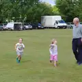 Fred and Sophie run around Grandad, Stradbroke Classic Car Show, Stradbroke, Suffolk - 7th September 2013