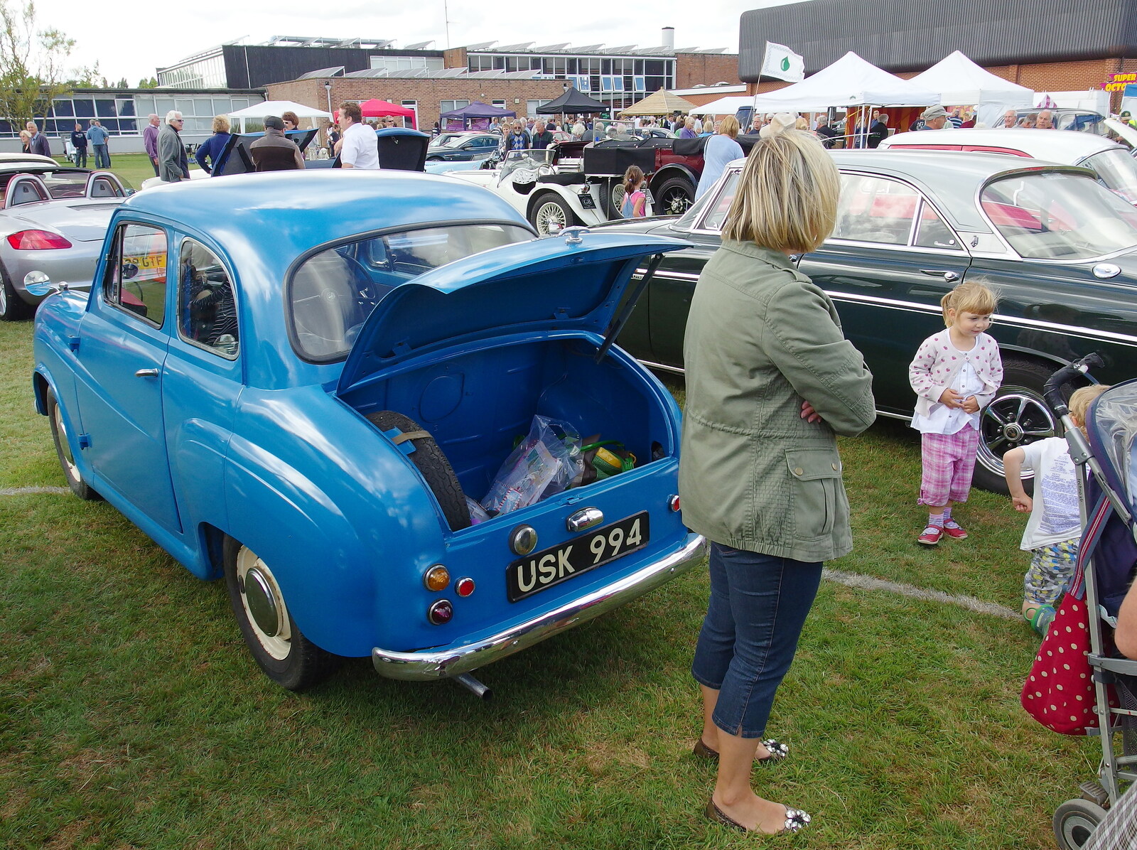 The scene at the High School from Stradbroke Classic Car Show, Stradbroke, Suffolk - 7th September 2013