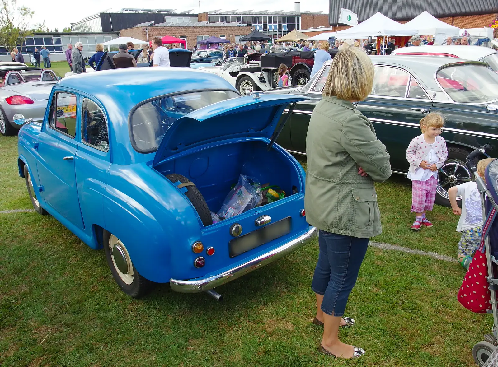 The scene at the High School, from Stradbroke Classic Car Show, Stradbroke, Suffolk - 7th September 2013