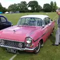 A pink 1950s Vauxhall is inspected, Stradbroke Classic Car Show, Stradbroke, Suffolk - 7th September 2013