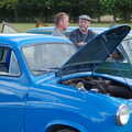 Andrew's got the bonnet of his A35 up, Stradbroke Classic Car Show, Stradbroke, Suffolk - 7th September 2013