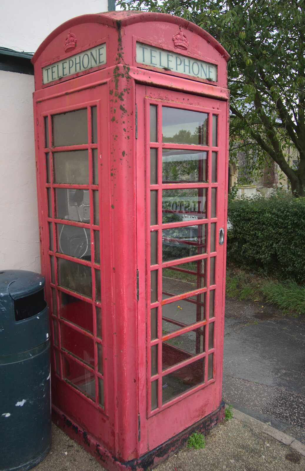 A faded K6 phone box in Laxfield from The Low House Beer Festival, Laxfield, Suffolk - 15th September 2013