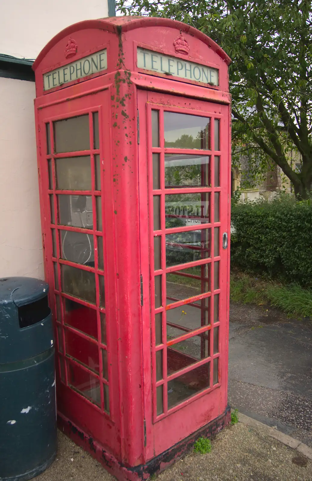 A faded K6 phone box in Laxfield, from The Low House Beer Festival, Laxfield, Suffolk - 15th September 2013