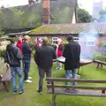 People crowd around the fire pit, The Low House Beer Festival, Laxfield, Suffolk - 15th September 2013