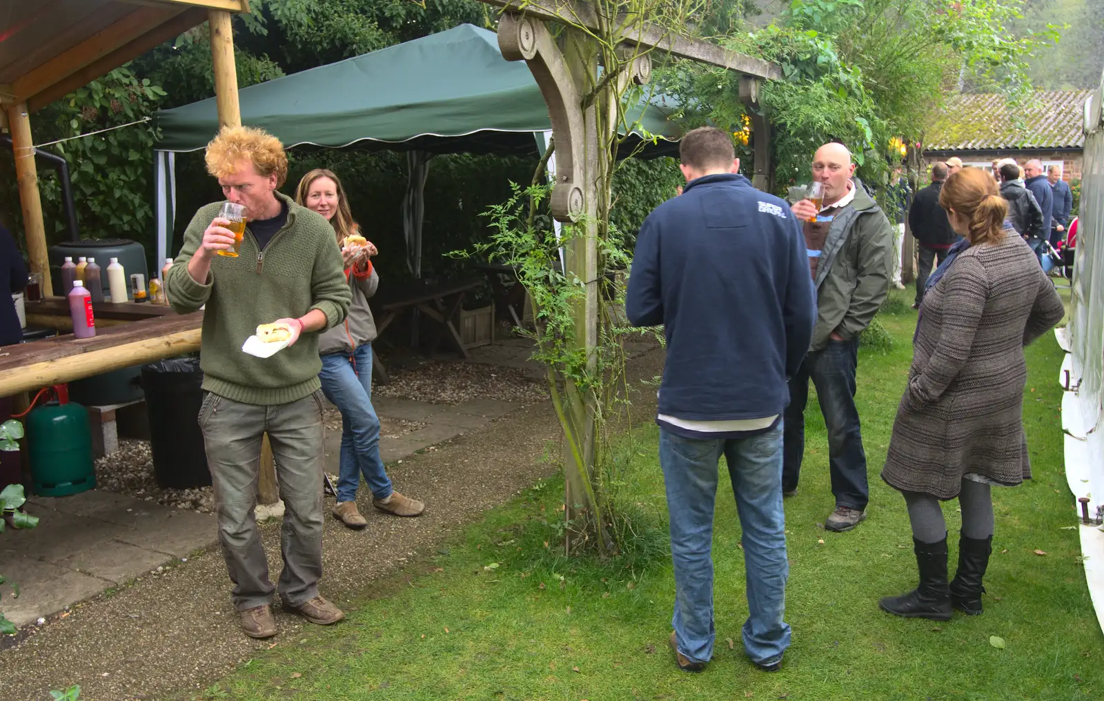 In the Low House beer garden, from The Low House Beer Festival, Laxfield, Suffolk - 15th September 2013