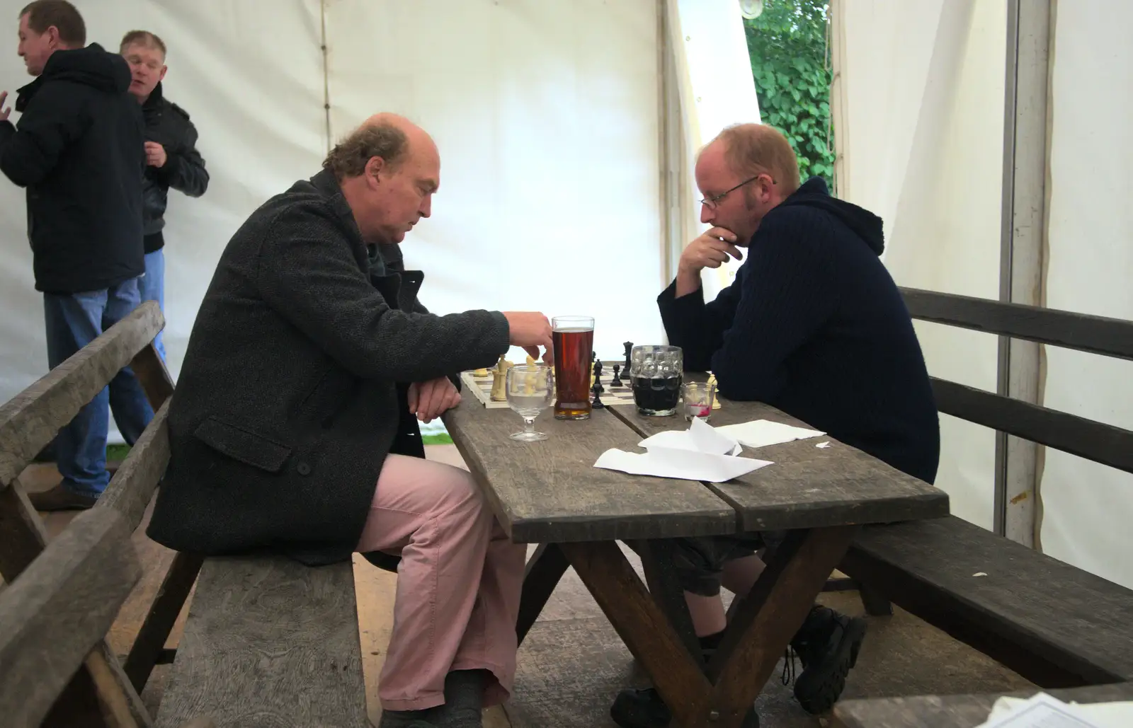 A game of chess occurs, from The Low House Beer Festival, Laxfield, Suffolk - 15th September 2013