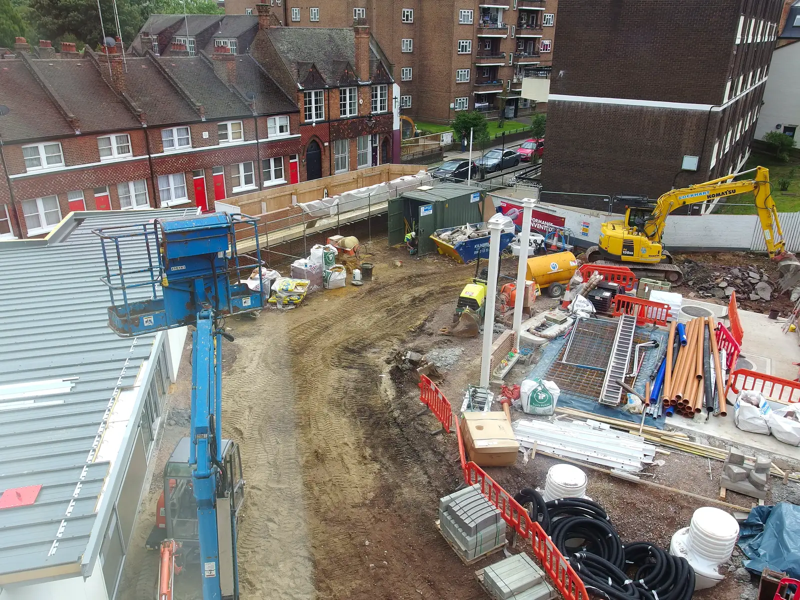 The new petrol station goes up, from Fred's First Day, The BBs at Haughley, and the BSCC at the Queen's Head  - 15th September 2013