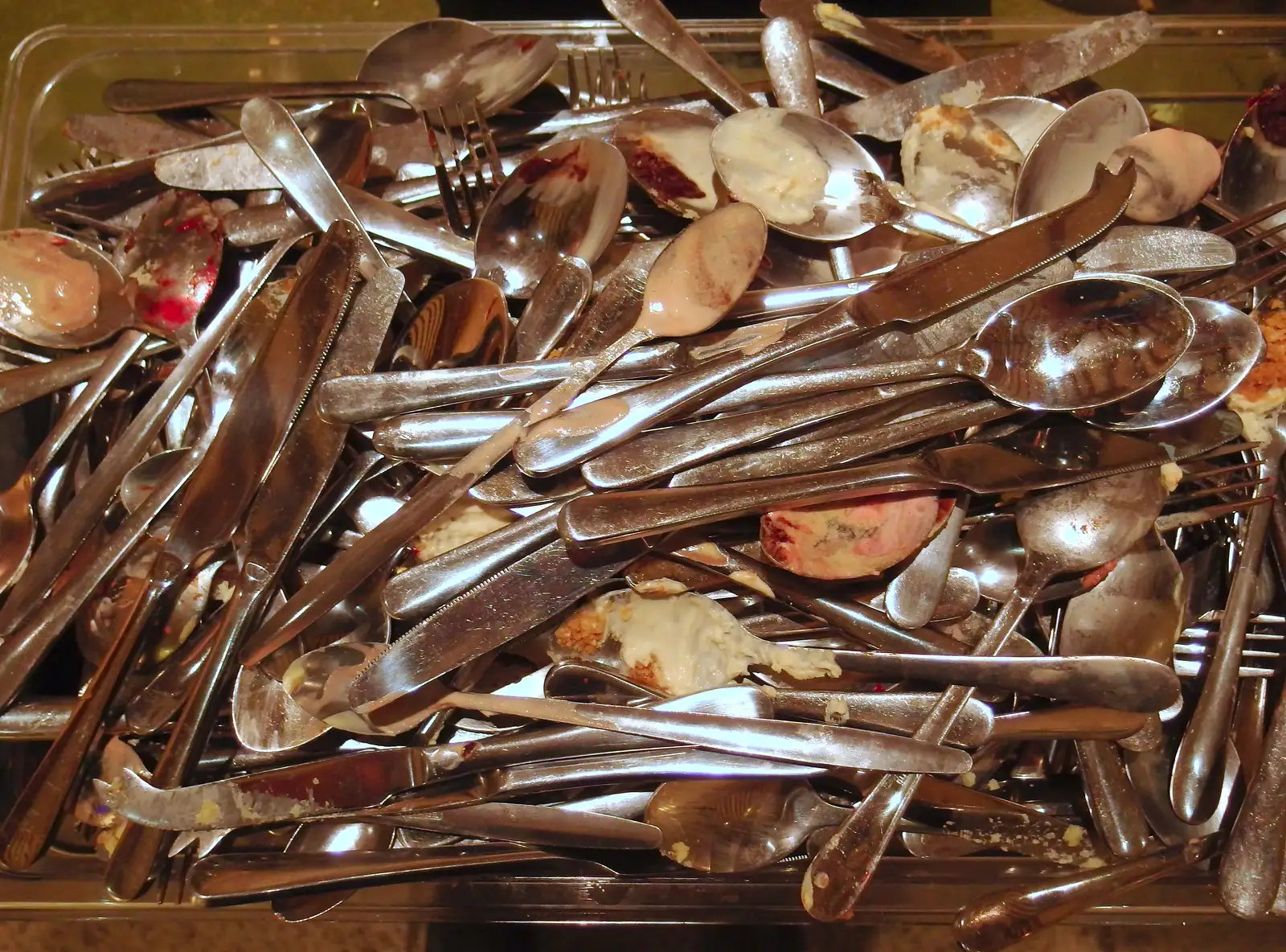 A huge pile of dirty cutlery, from Fred's First Day, The BBs at Haughley, and the BSCC at the Queen's Head  - 15th September 2013