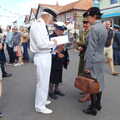 The admiral checks a card, Paul Bear's Adventures at a 1940s Steam Weekend, Holt, Norfolk - 22nd September 2013