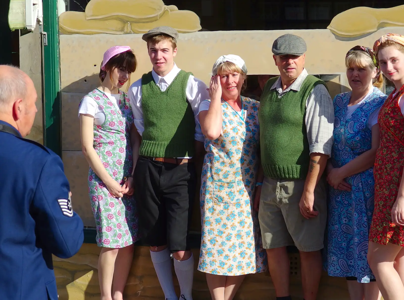 Some 1940s shop workers, from Paul Bear's Adventures at a 1940s Steam Weekend, Holt, Norfolk - 22nd September 2013