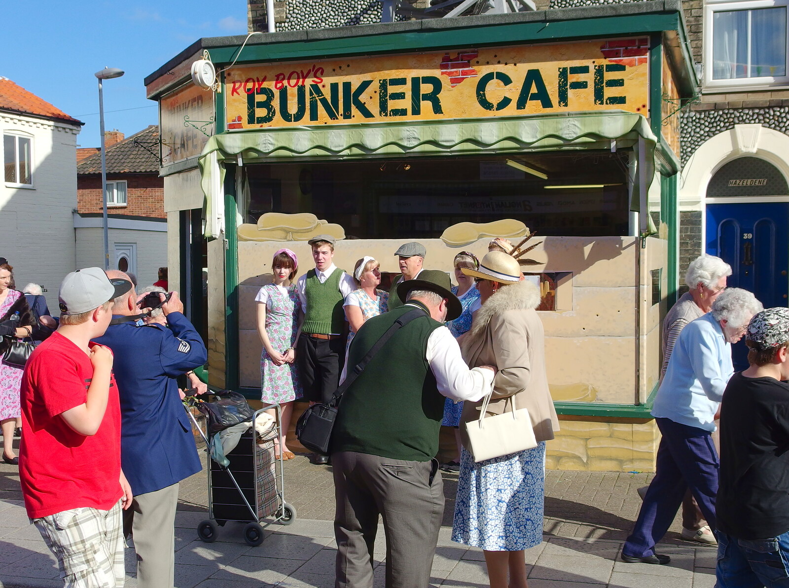 Outside Roy Boy's Bunker Café from Paul Bear's Adventures at a 1940s Steam Weekend, Holt, Norfolk - 22nd September 2013