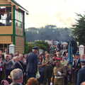 A Speech moment, Paul Bear's Adventures at a 1940s Steam Weekend, Holt, Norfolk - 22nd September 2013