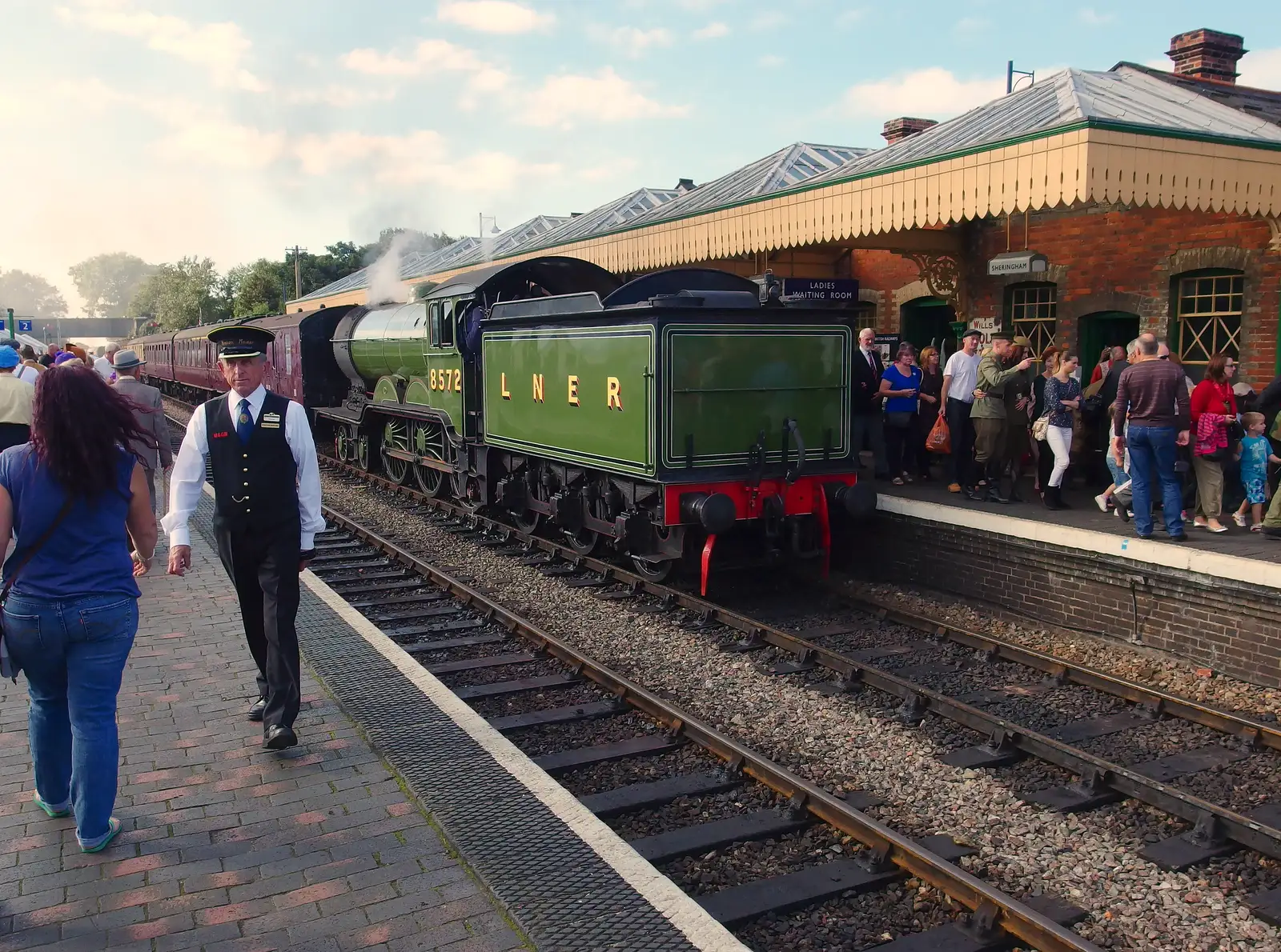 LNER Class B12 8572 at Sheringham, from Paul Bear's Adventures at a 1940s Steam Weekend, Holt, Norfolk - 22nd September 2013