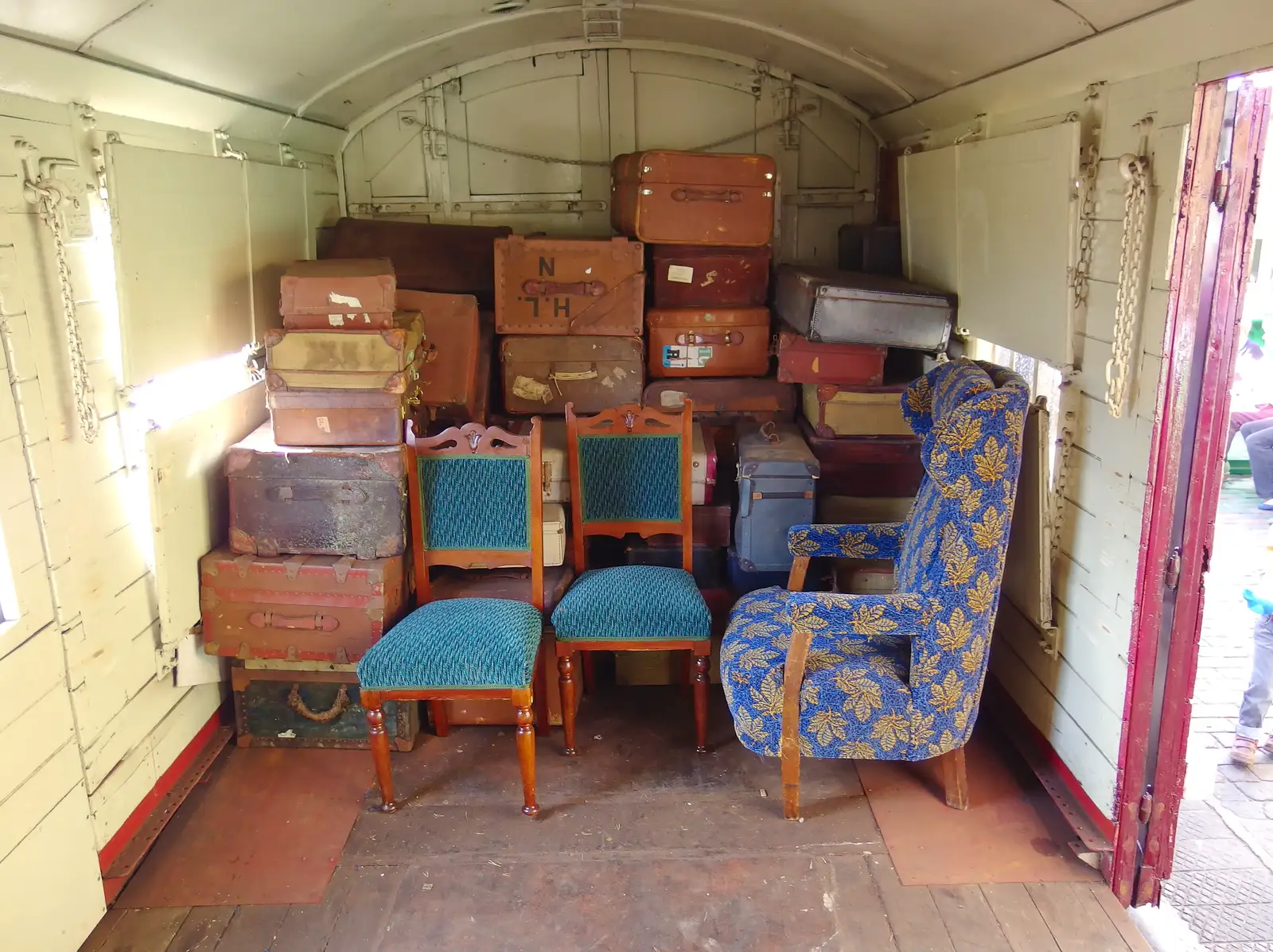 Suitcases and furniture, from Paul Bear's Adventures at a 1940s Steam Weekend, Holt, Norfolk - 22nd September 2013